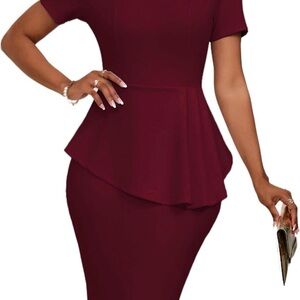 Amazon Women's Burgundy Midi Dress